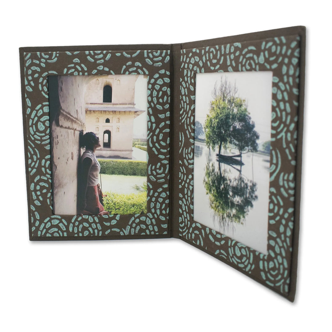 Cotton Paper Double Photo Frame Set