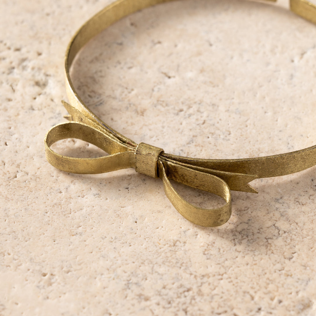 Handcrafted Bronze Bow Adjustable Bracelet, Fair Trade