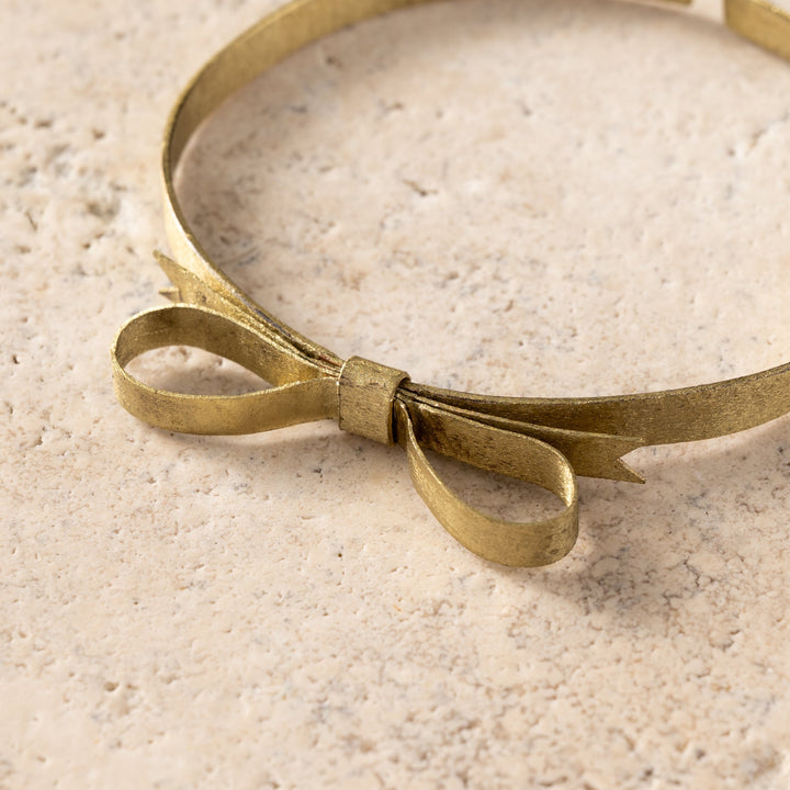 Handcrafted Bronze Bow Adjustable Bracelet, Fair Trade