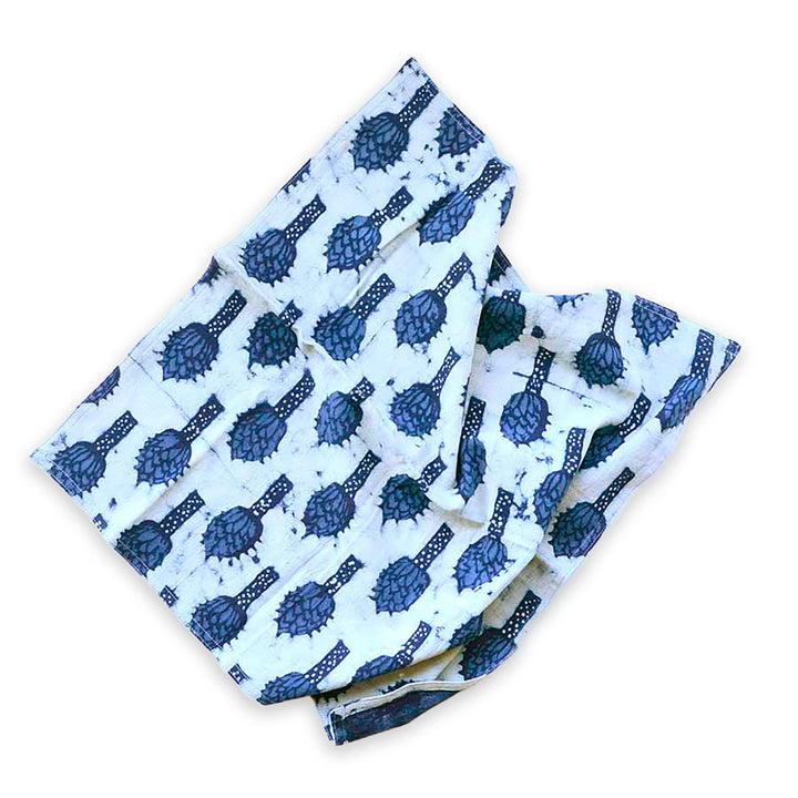 Organic Hand Block Printed Cotton Table Napkins, Indigo, 4 Ct.