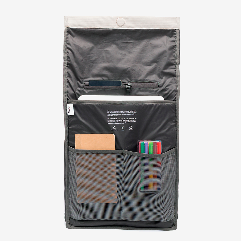 Vegan RPET Roll Backpack, Fossil