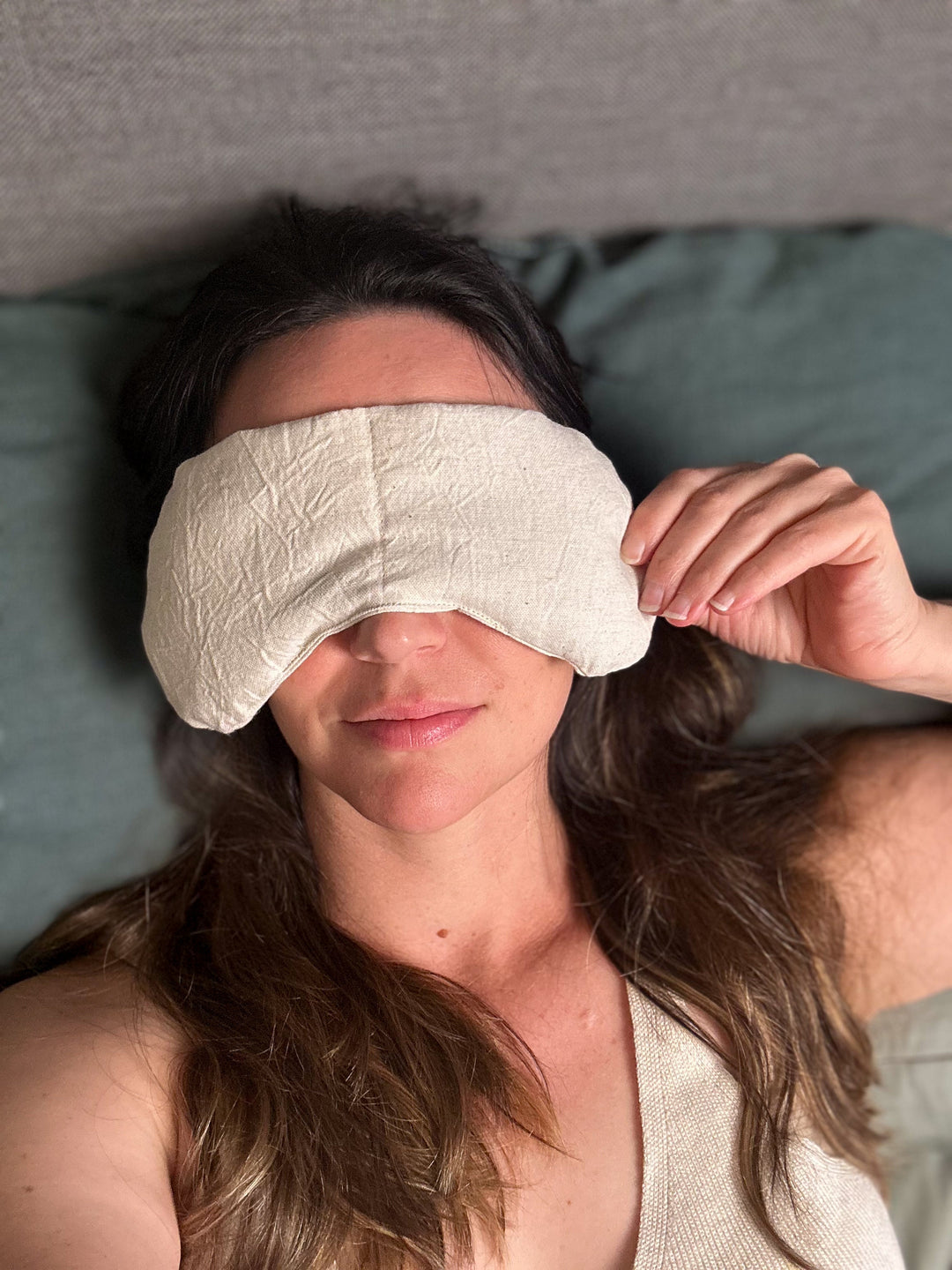 Handcrafted Linen Cotton Eye Mask &amp; Neck Wrap Set