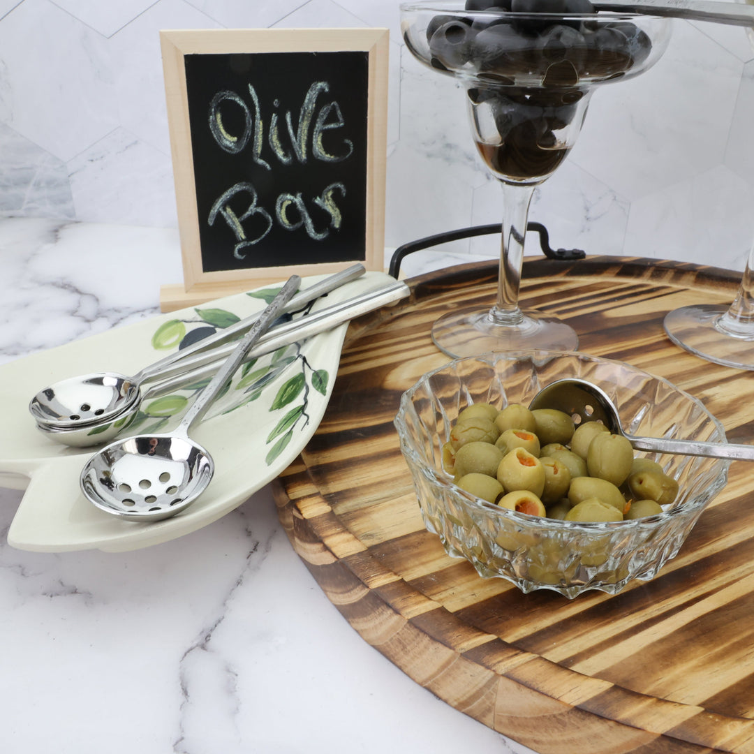 Handcrafted 18/8 Stainless Steel Olive Spoons, 4 Ct.