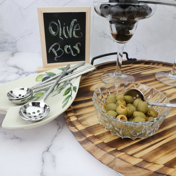 Handcrafted 18/8 Stainless Steel Olive Spoons, 4 Ct.
