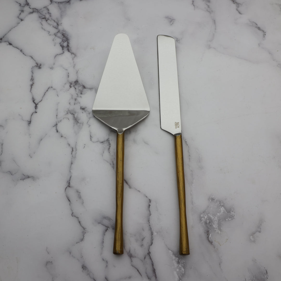 Handcrafted Gold Handle Cake Server Set, 2 Ct.