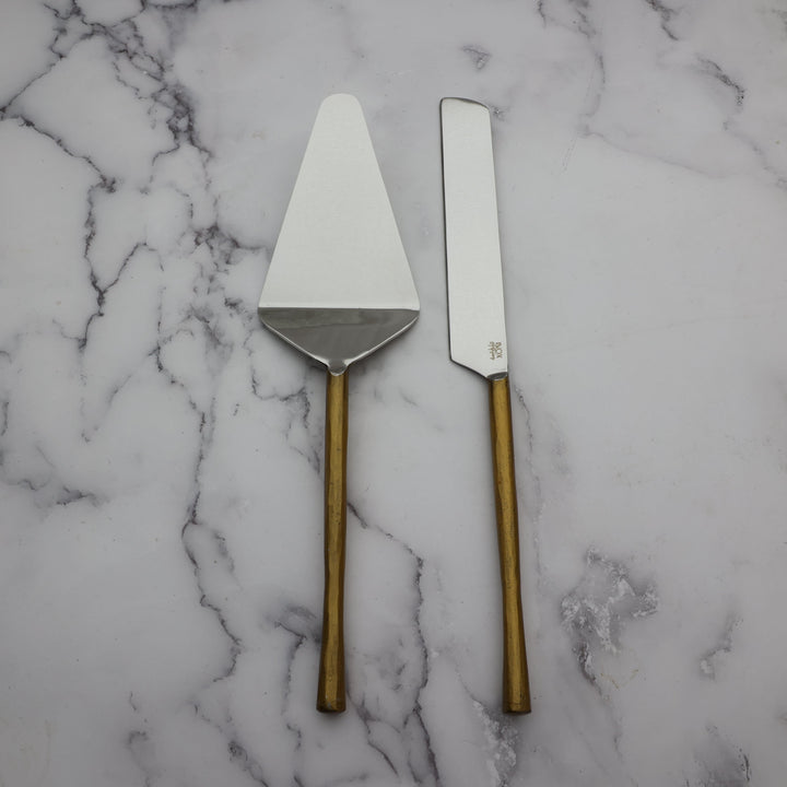 Handcrafted Gold Handle Cake Server Set, 2 Ct.