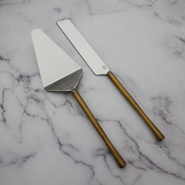 Handcrafted Gold Handle Cake Server Set, 2 Ct.