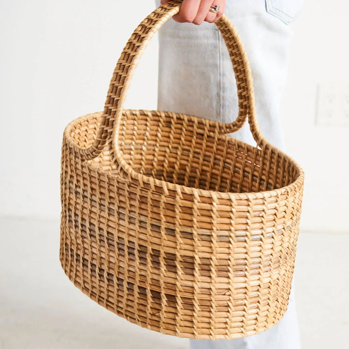 Oval Rattan Market Basket