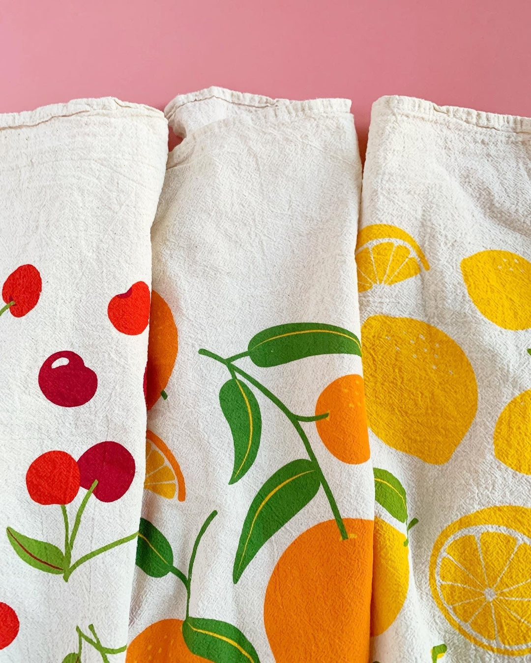 Unbleached Cotton Fruit Kitchen Dish Towels, 3 Ct.