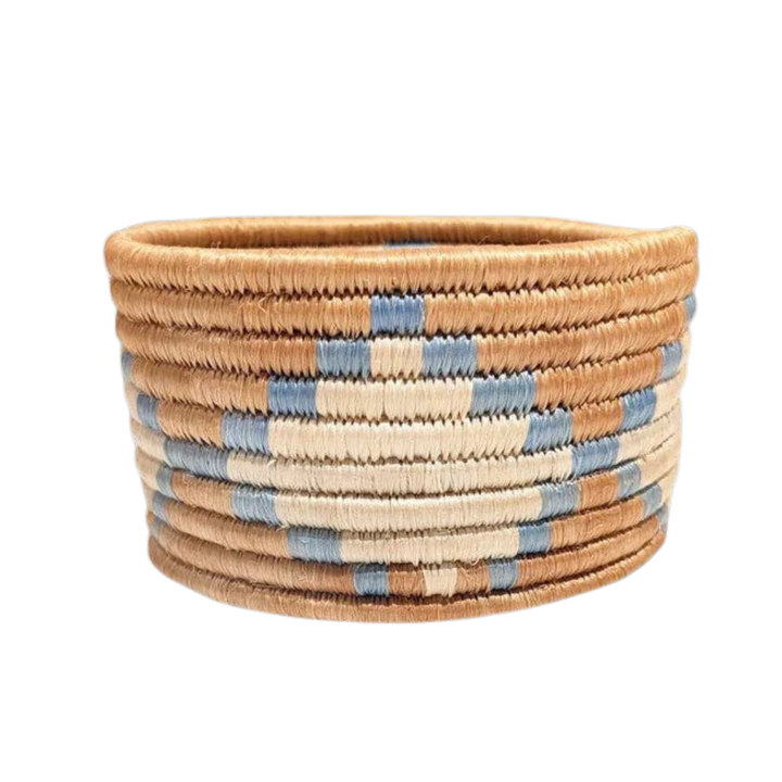 Handcrafted Sisal &amp; Sweetgrass Trinket Basket, Pink