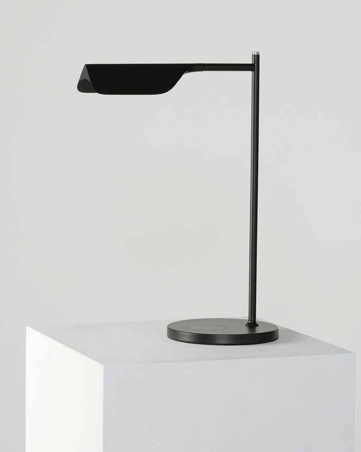 Touch Dimmer Swing Arm Leaf Table Lamp, Black