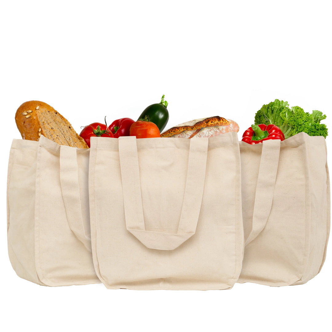 Canvas Grocery Tote Set