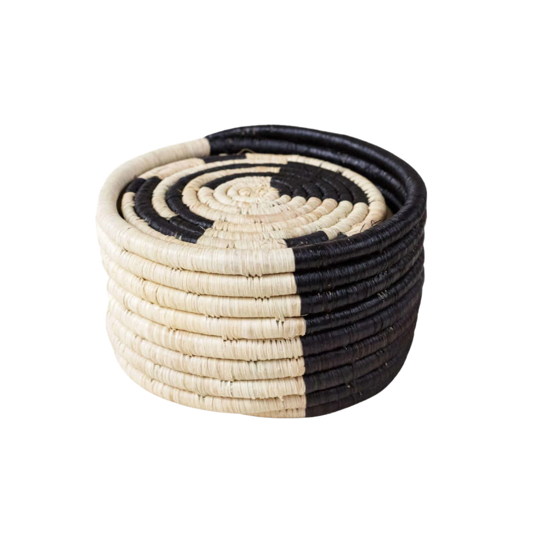 Handwoven Raffia Serveware Coasters, 4", 8 Ct.