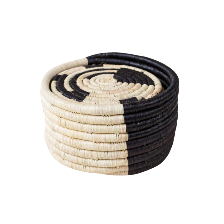 Handwoven Raffia Serveware Coasters, 4", 8 Ct.