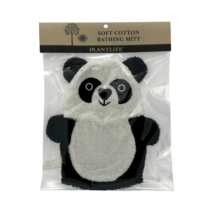 Handcrafted Ramie Panda Baby Bath Mitt, Biodegradable