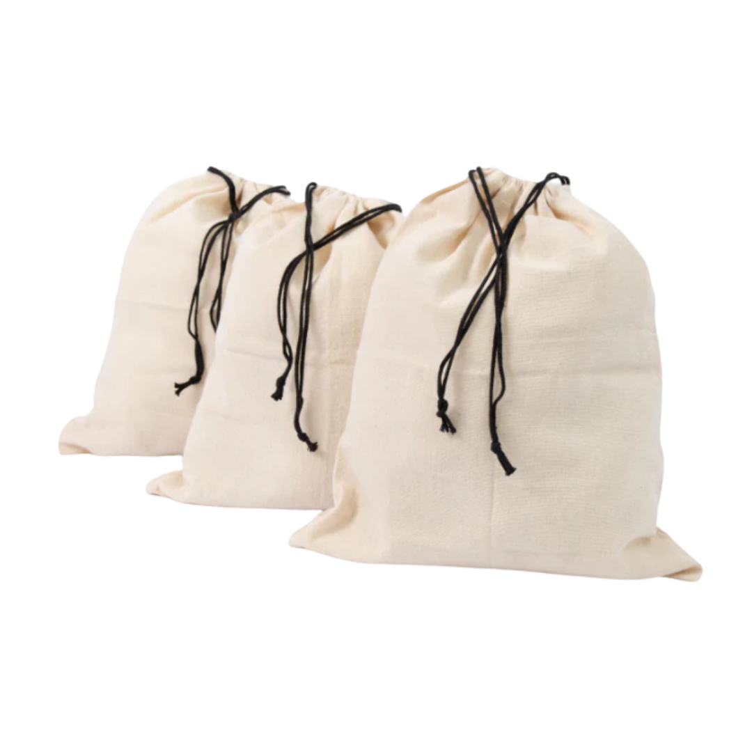 Organic Cotton Dust-Proof Drawstring Storage Bags, 3 Ct.