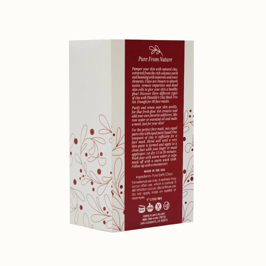 Vegan Volcanic Clay Skin Care Mask Set, 3 Ct.