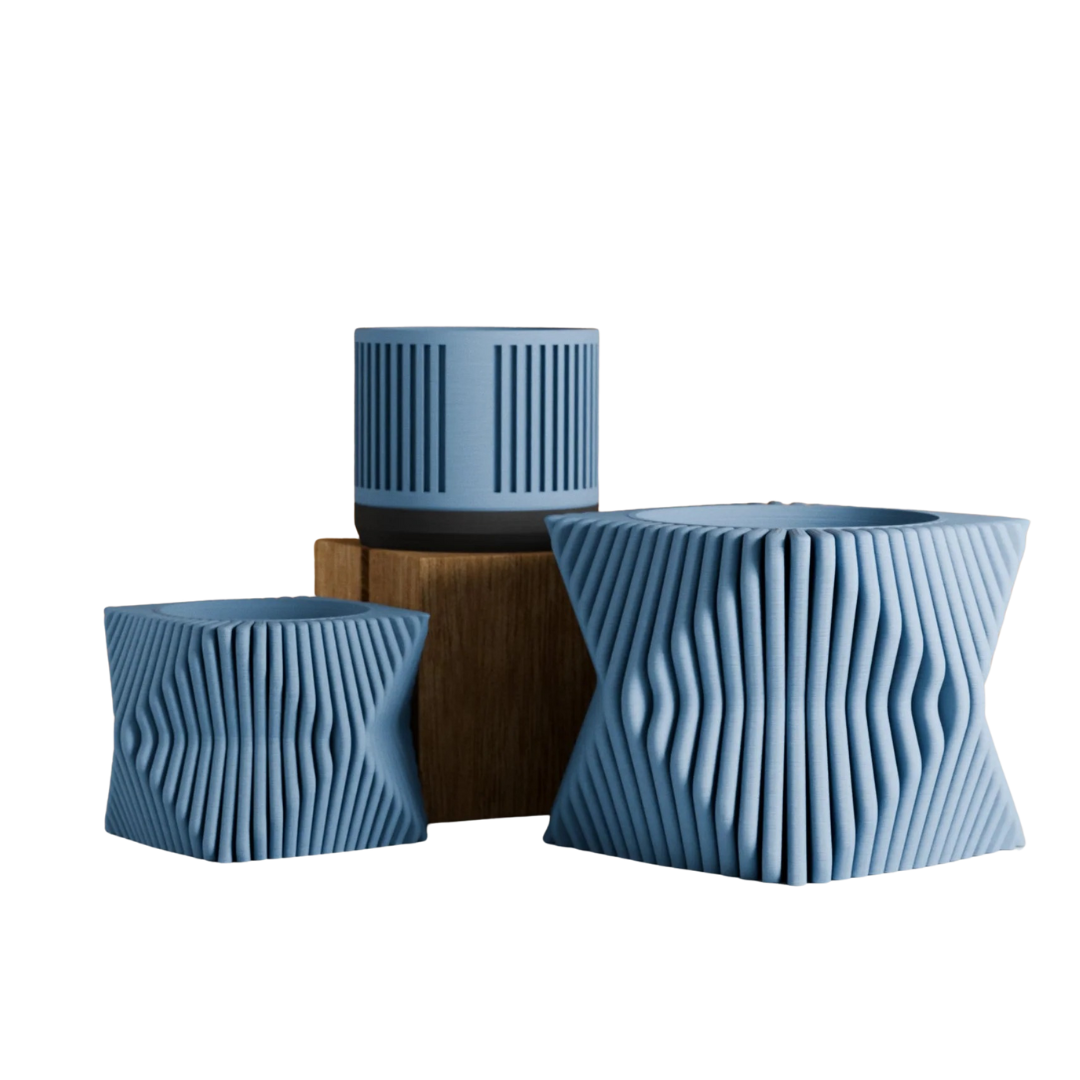Biodegradable Sculptural Tide Planter, Bioplastic Decor