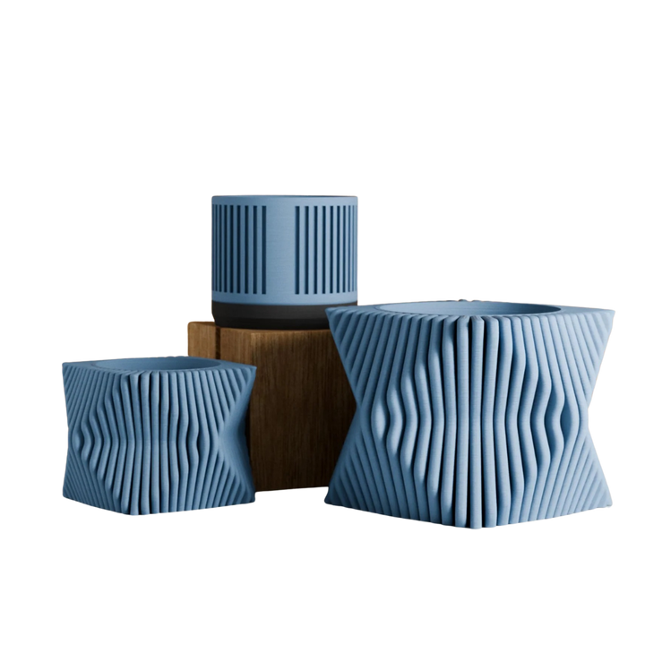 Biodegradable Sculptural Tide Planter, Bioplastic Decor
