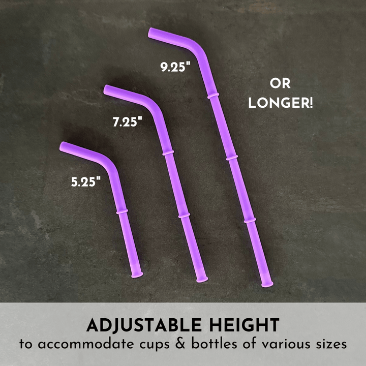 BPA-Free Silicone Adjustable Drinkware Straws, 8 Ct.