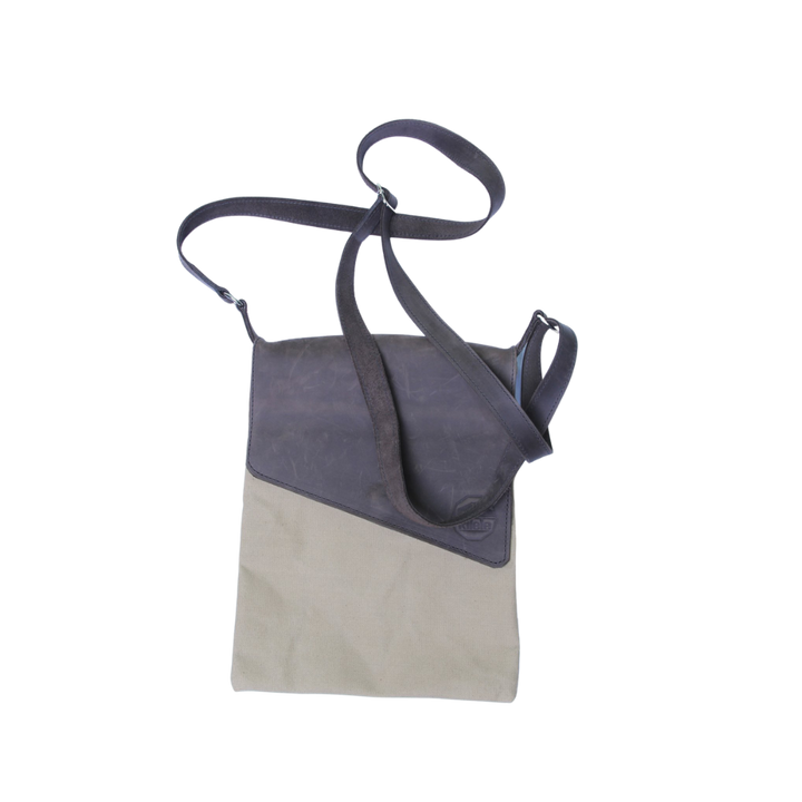 Fair Trade Handcrafted Canvas &amp; Leather Crossbody Bag