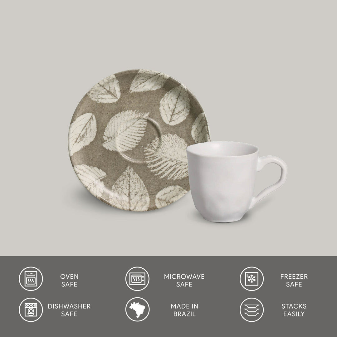 Non-Toxic Ceramic Cup &amp; Saucer Dinnerware Set, 6 Ct.