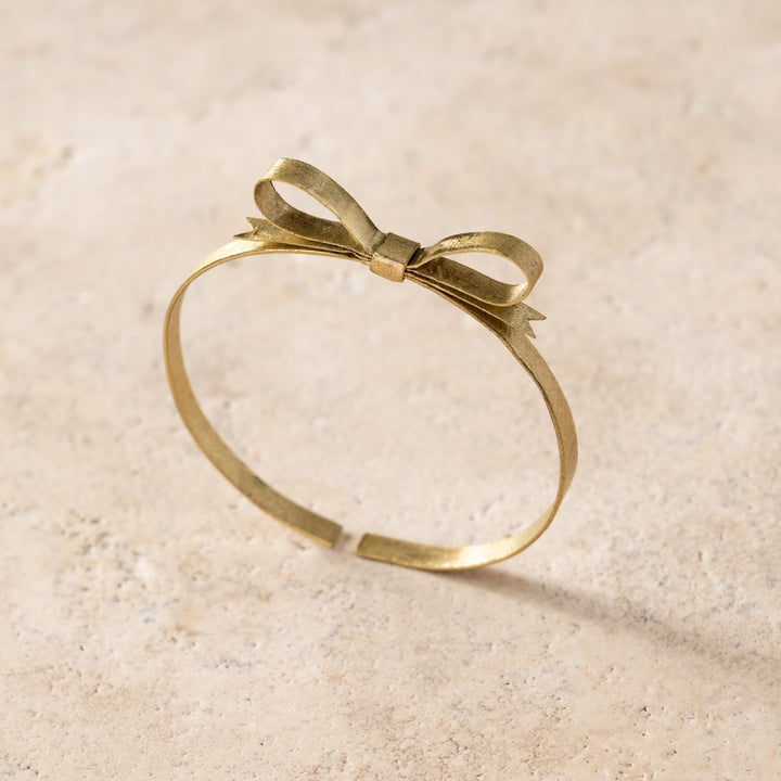 Handcrafted Bronze Bow Adjustable Bracelet, Fair Trade