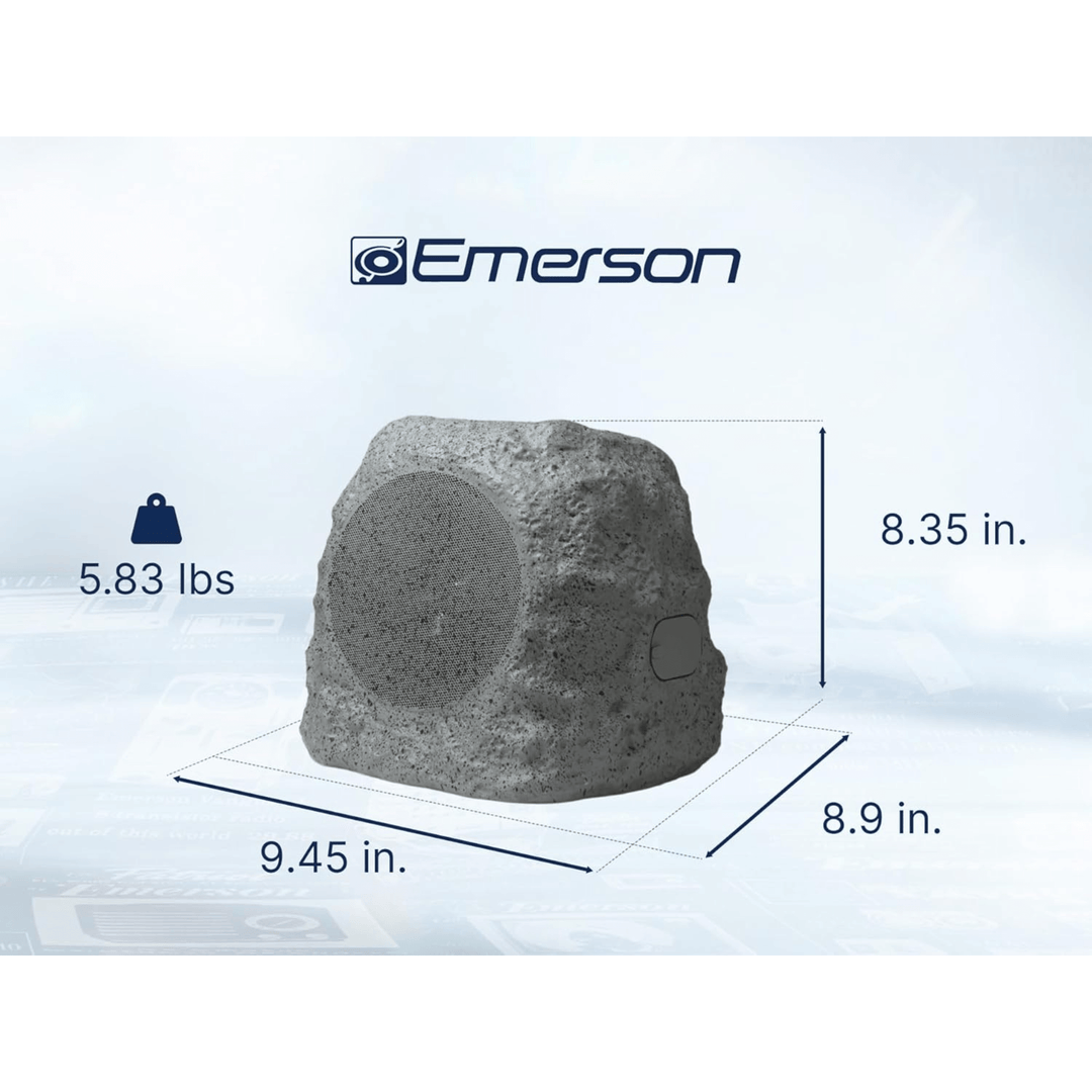 Solar Rock Bluetooth Speaker, Solar-Powered, IPX5, 10W