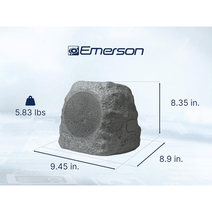 Solar Rock Bluetooth Speaker, Solar-Powered, IPX5, 10W