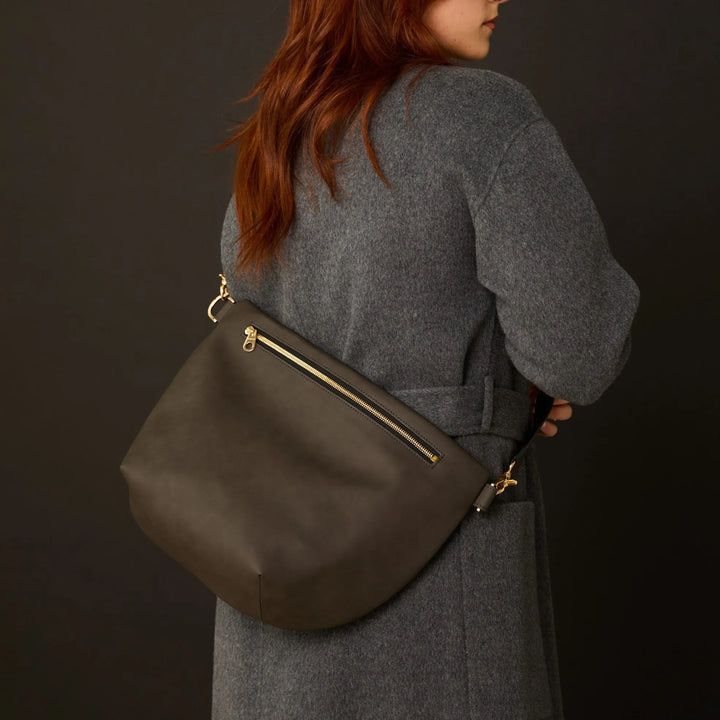 Pinatex Hobo Bag Dark Grey