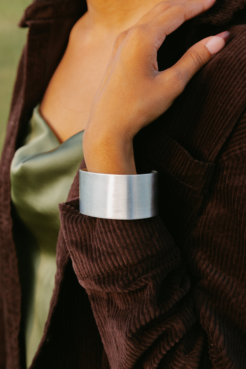 Handcrafted Recycled Aluminum Adjustable Cuff