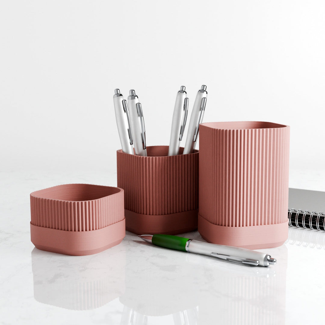 Handcrafted Minimalist Pencil Holder Set, 3 Ct.
