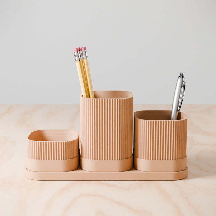 Handcrafted Minimalist Pencil Holder Set, 3 Ct.