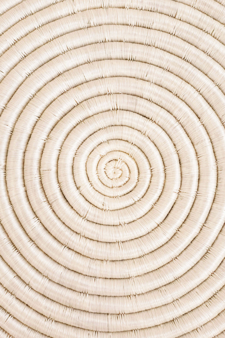 Handwoven Sisal Round Table Linen Placemat, 12" White