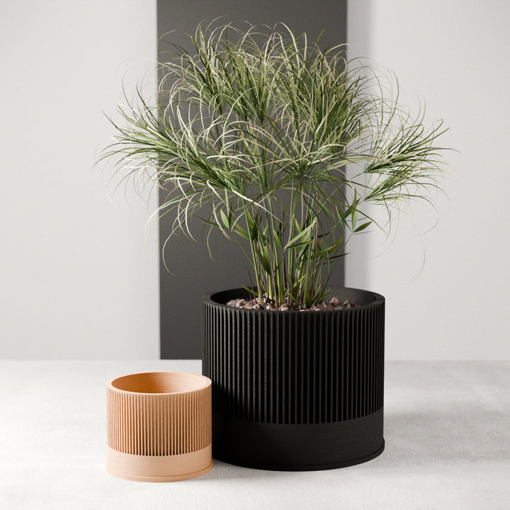 Biodegradable Plant-Based Ribbed Sakura Planter Decor