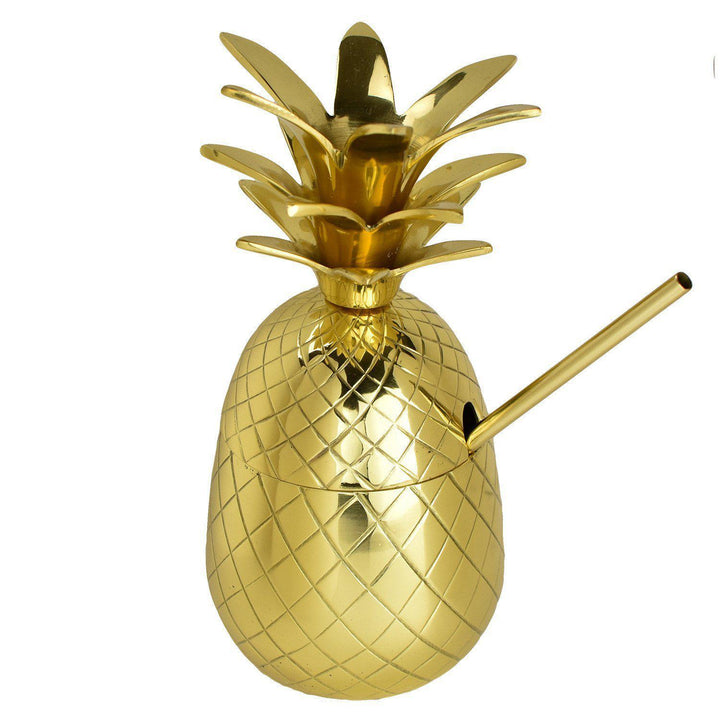 Handcrafted Lead-Free Brass Pineapple Tumbler 18 oz.