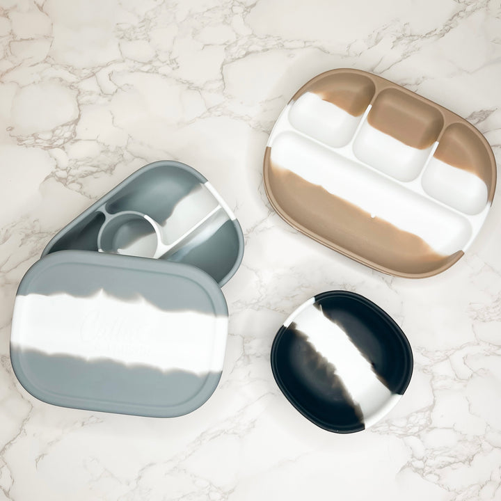 Non-Toxic Silicone Baby Feeding Plate with Dividers