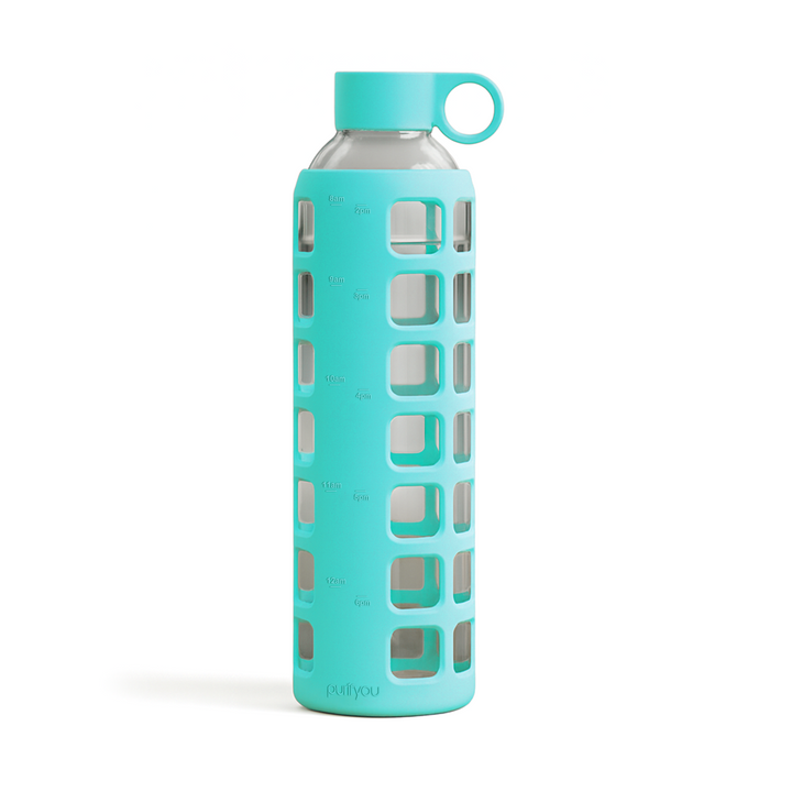 Borosilicate Glass Water Bottle, Wide-Mouth, Leak-Proof