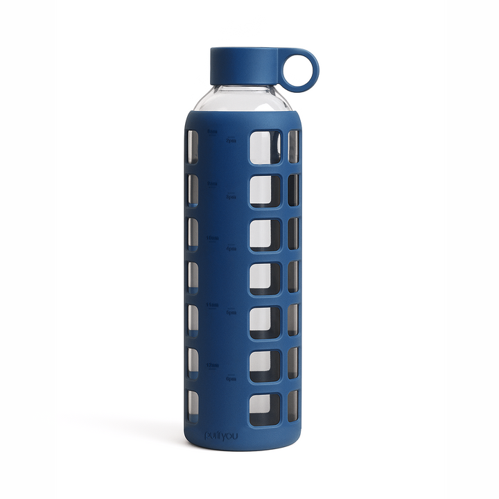 Borosilicate Glass Water Bottle, Wide-Mouth, Leak-Proof
