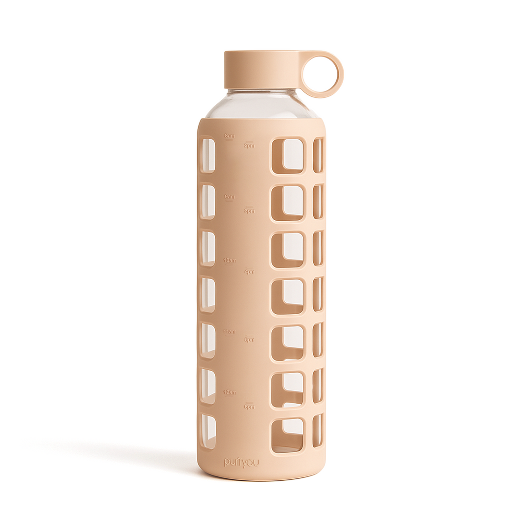 Borosilicate Glass Water Bottle, Wide-Mouth, Leak-Proof