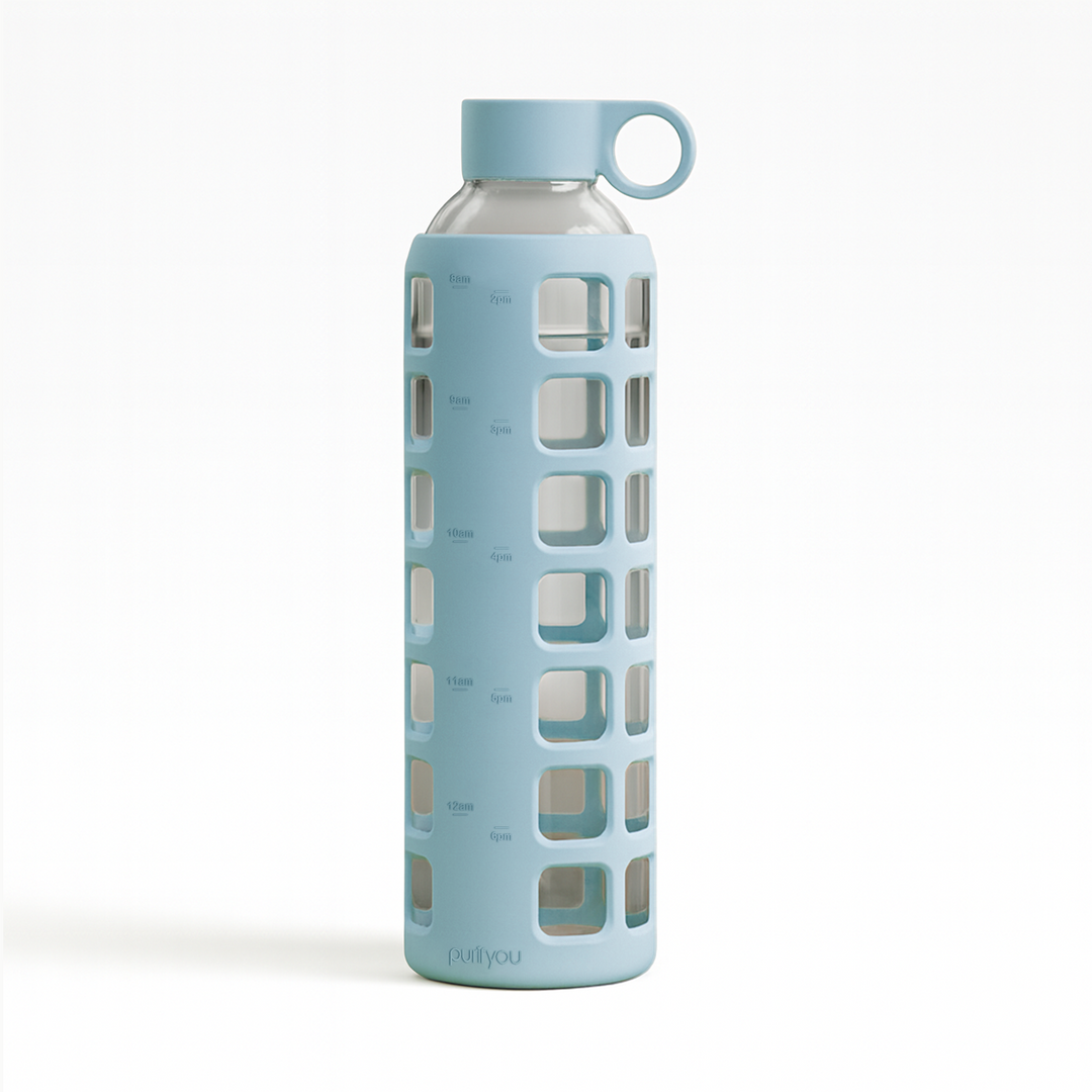 Borosilicate Glass Water Bottle, Wide-Mouth, Leak-Proof