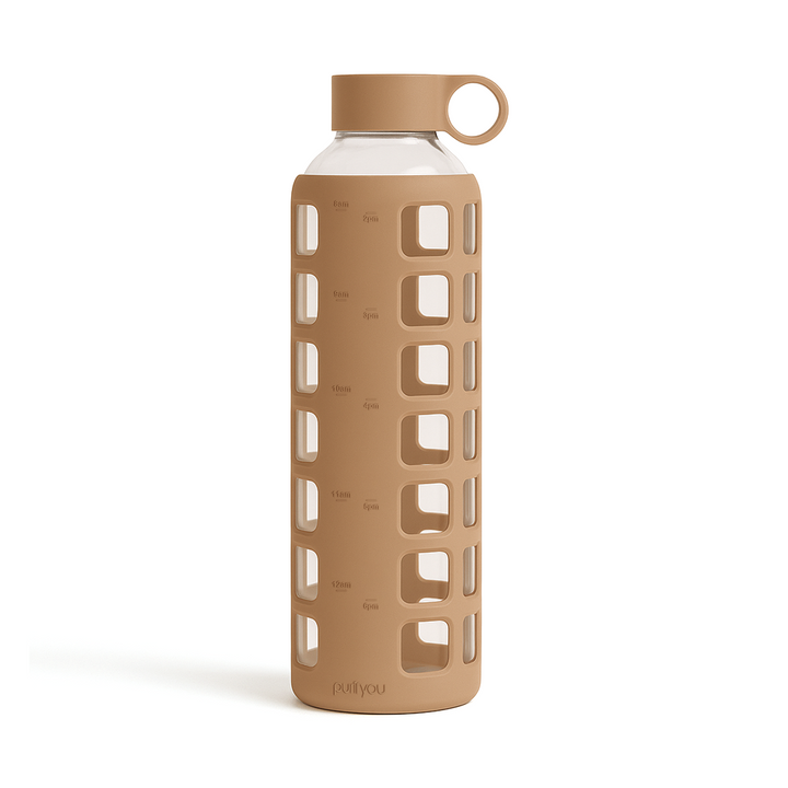 Borosilicate Glass Water Bottle, Wide-Mouth, Leak-Proof