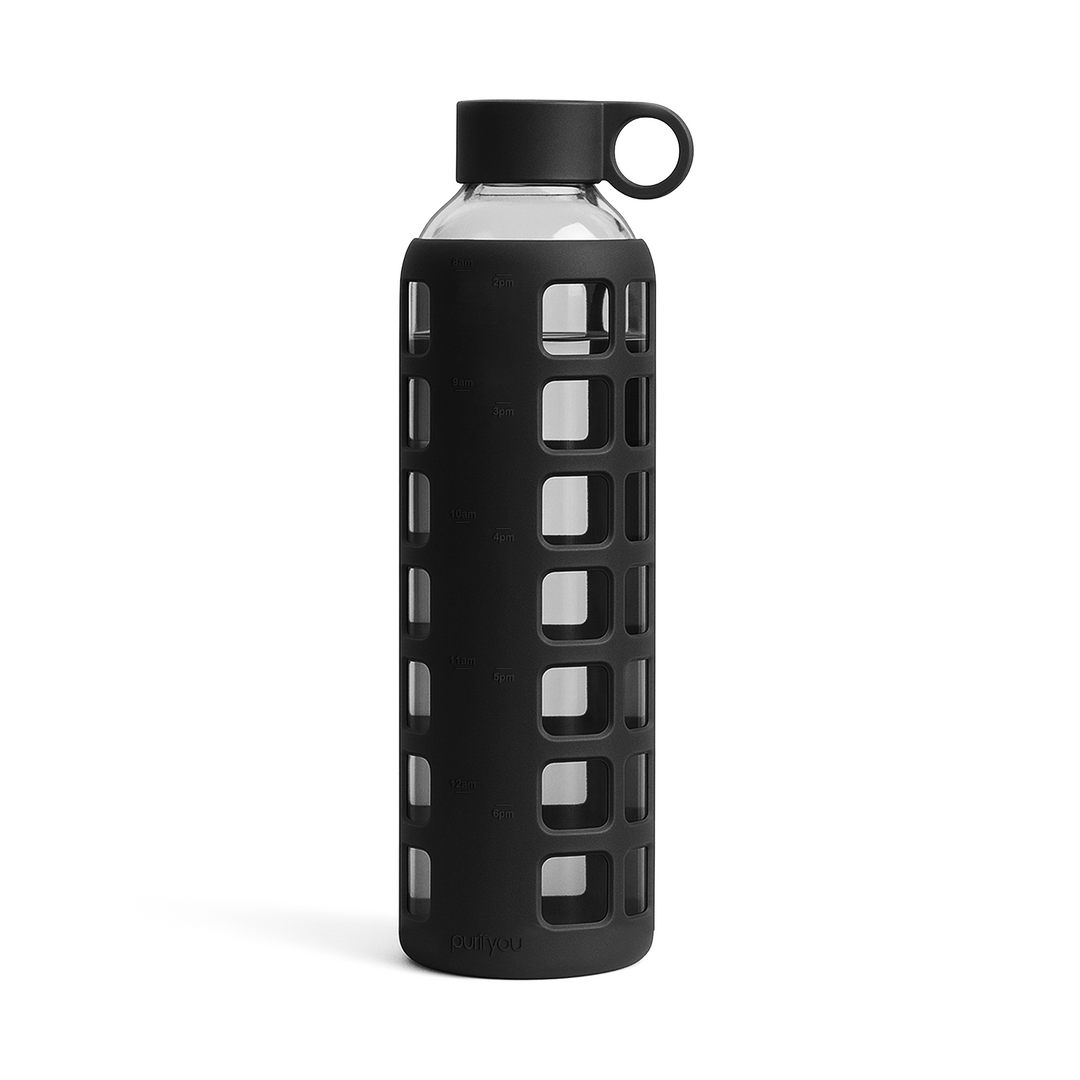 Borosilicate Glass Water Bottle, Wide-Mouth, Leak-Proof