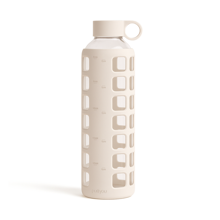 Borosilicate Glass Water Bottle, Wide-Mouth, Leak-Proof