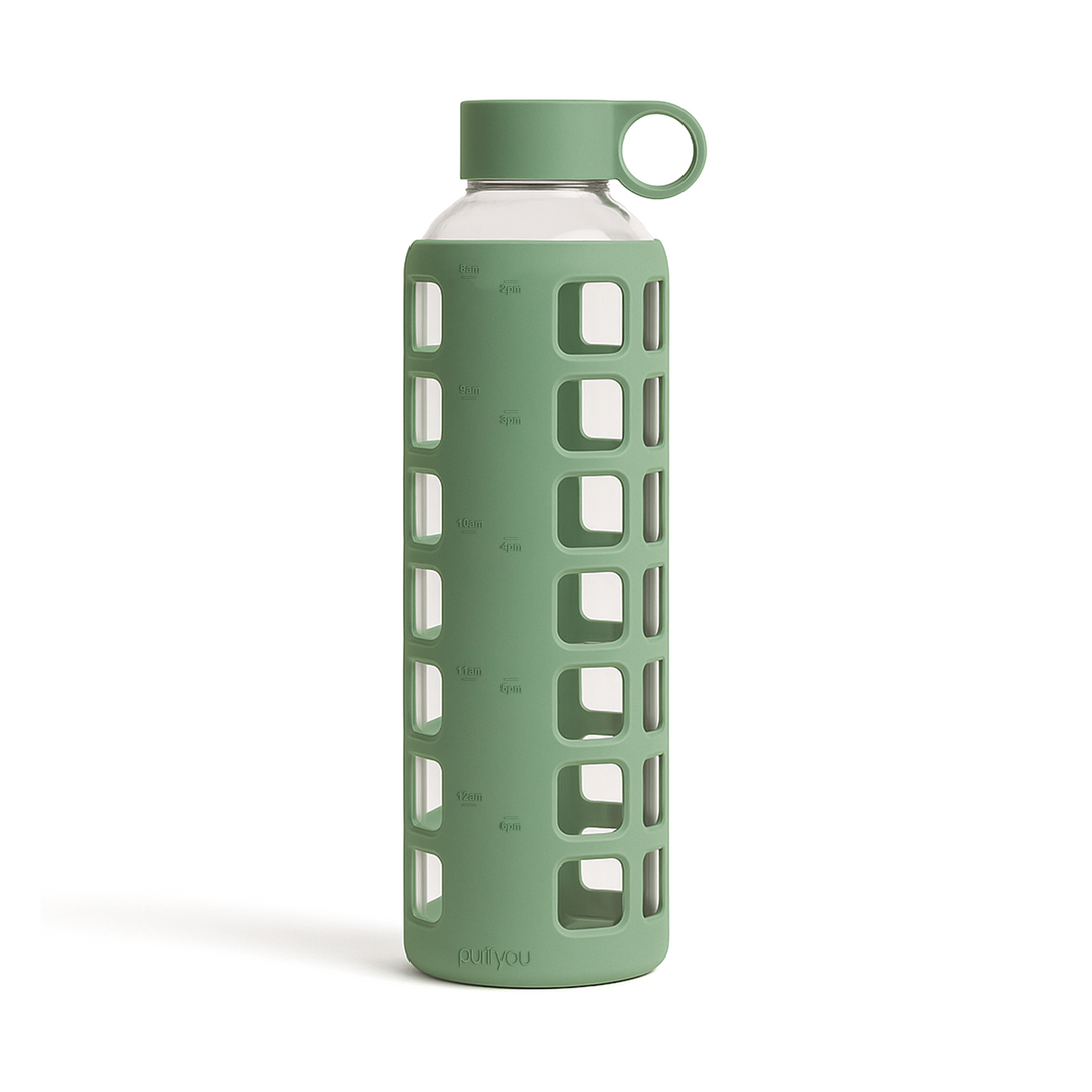 Borosilicate Glass Water Bottle, Wide-Mouth, Leak-Proof