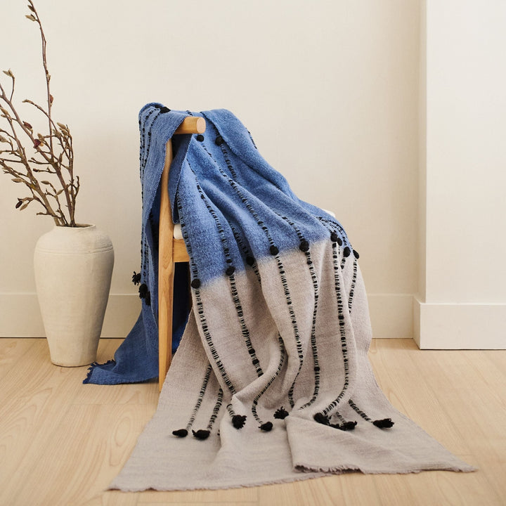 Handcrafted Merino Throw Blanket, 43" x 83"