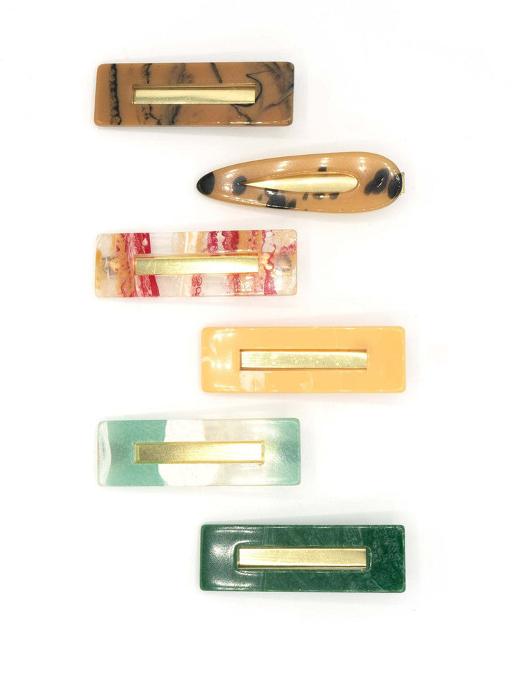 Handcrafted Resin Hair Clips, 1" x 3", 2 Ct.