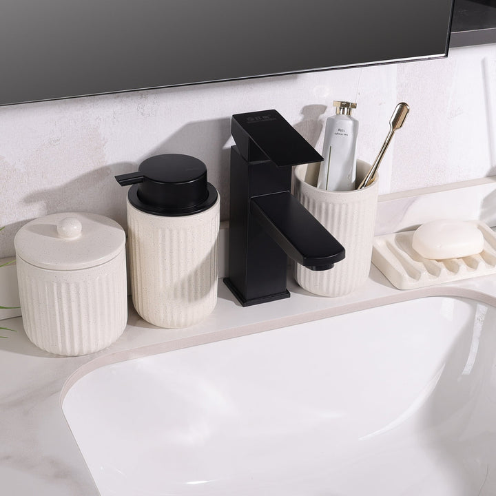 Recycled Eco-Clay Foaming Soap Dispenser Bathroom Set