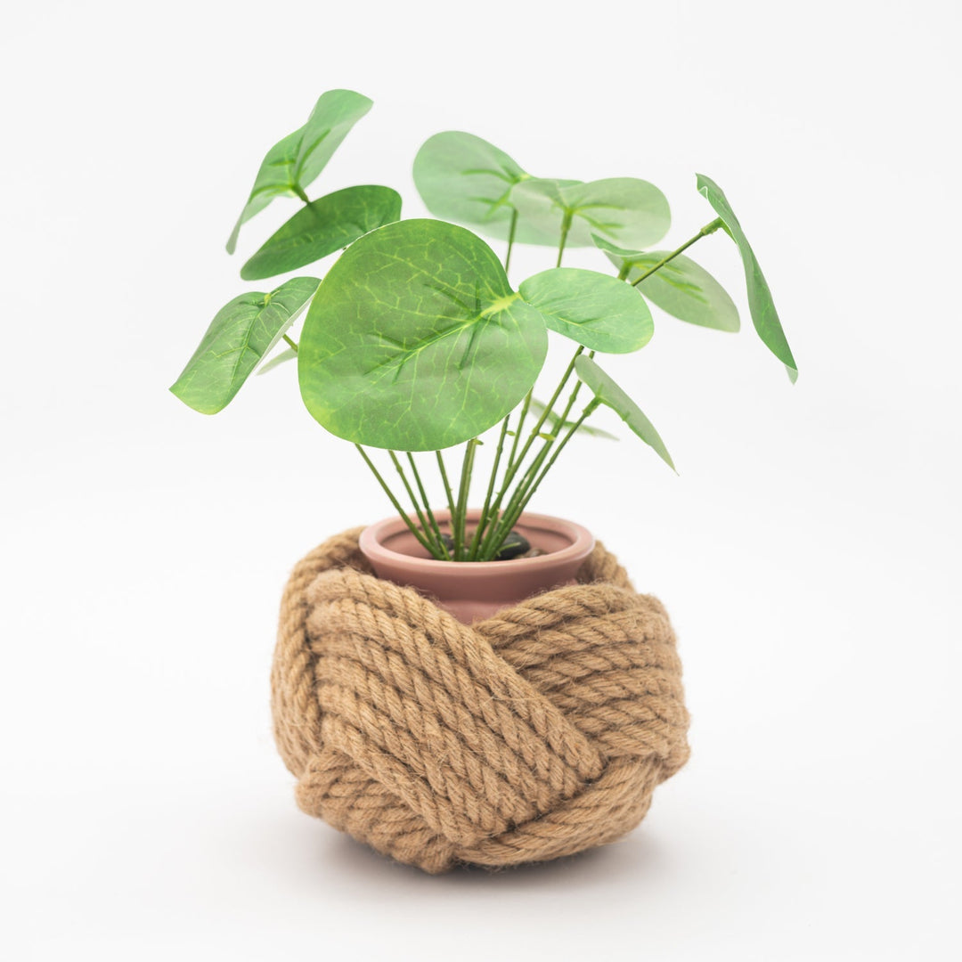 Handcrafted Fair Trade Jute Rope Basket, 6.5"