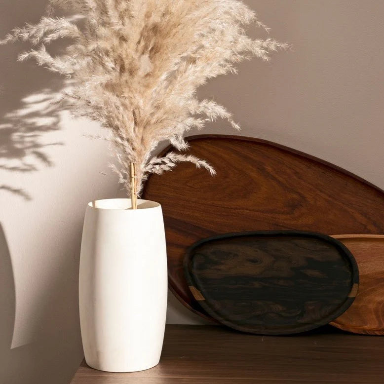 Handcrafted Organic Cedar Wood Decor Vase 4.5" x 9.5"